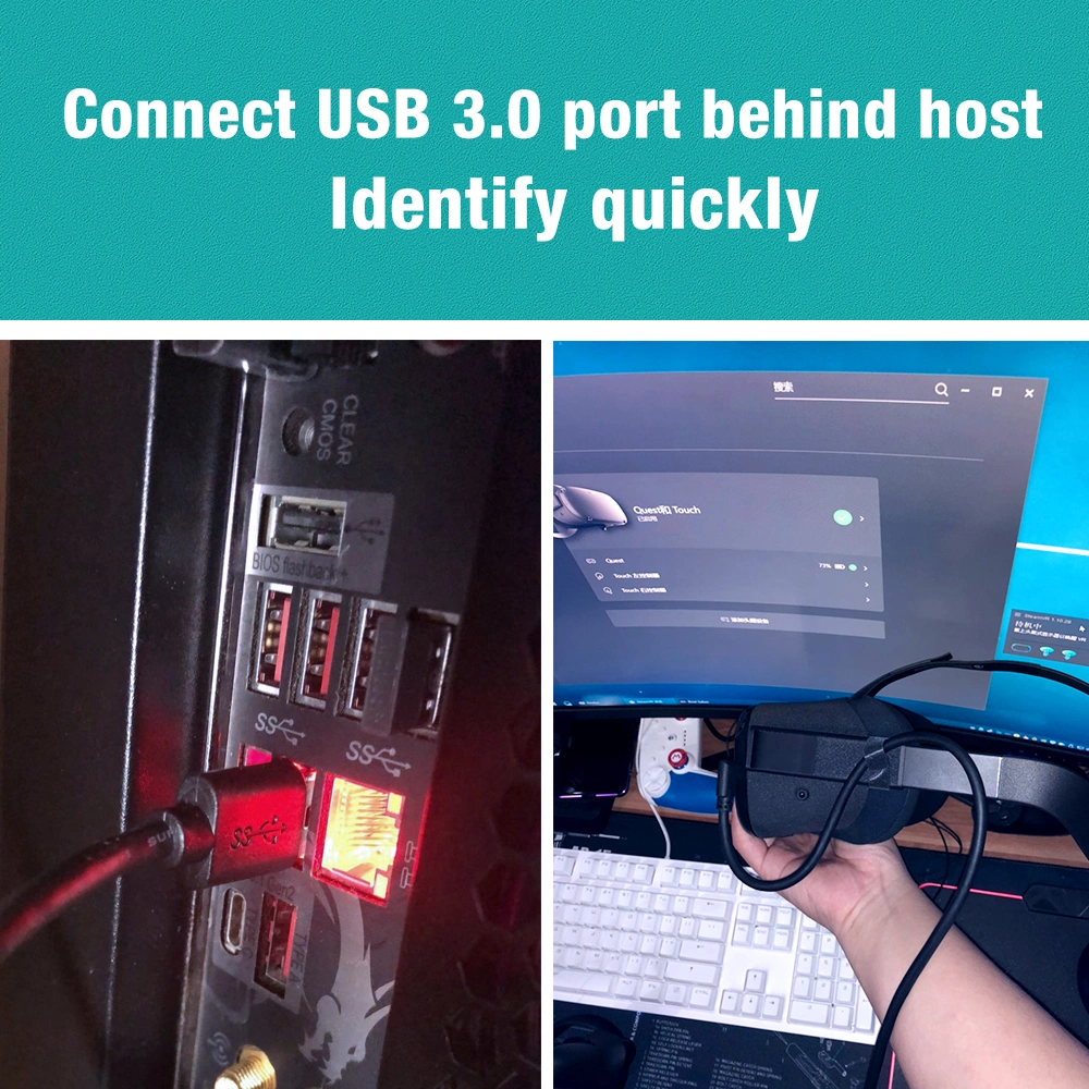 High Speed Charging 60W Pd 5gbps 5m USB 3.2 Gen1 Type C Cable Link Headset Vr Cable for Meta Oculus Quest PRO